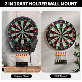 CAMOSE Wood Darts Holder Stand,Wall Mounted Dart Holder,6-Hole Solid Wood Darts Stands -Dart Board Accessories Unique Design,Tabletop Display Darts Gifts for Men