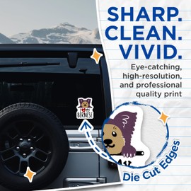 (2 Pack) I Love My Bernese Stickers - Dog Lover Decal - Cute Dog Paw Print Stickers - 5" On Longest Side - Sticks to Smooth Flat Surfaces - Made in USA - BMCS4300
