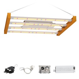 CANAGROW CG1200 LED Grow Light for Indoor Plants 2x2ft Coverage with High Yield Diodes, Sunlike Full Spectrum Dimmable Growing Lamps for Hydroponic Indoor Seeding Veg Bloom Greenhouse(Gold)