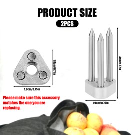 2pcs Apple Peeler Fork Replacement, Apple Peeler Accessories Stainless Steel Apple Peeler Slicer Corer Replacement Fork Replacement for Apple Corer and Peeler Kitchen