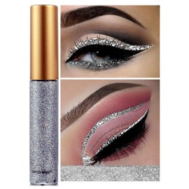 Glitter Liquid Eyeliner, OCHILIMA Long Lasting Waterproof Shimmer High Pigmented Silver Gold Metallic Colorful Eyeliners Glitter Makeup for Women