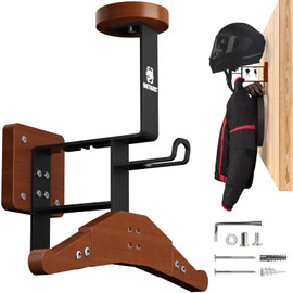 OneTigris Upgraded Tactical Gear Wall Mount 2.0 - Heavy-Duty Helmet Rack for Motorcycle Helmets with Tactical Vest Hanger
