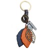 White Fang AZ145 Keychain, Leather, Stylish, Retro, Charm, Leaf, Keyring,