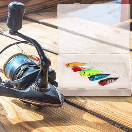 5 Pieces Artificial Bait Kit Full Fishing Tackle Lots Including Hard Bait Minnow Popper Crankbaits Bait Tackle Minnow Fishing Bait