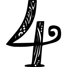 Bosfori Henna House Numbers, Floating House Numbers, Custom Metal Address Signs, Large Number Address Plaque, Mid Century Modern, Art Deco (6", 4, Black)