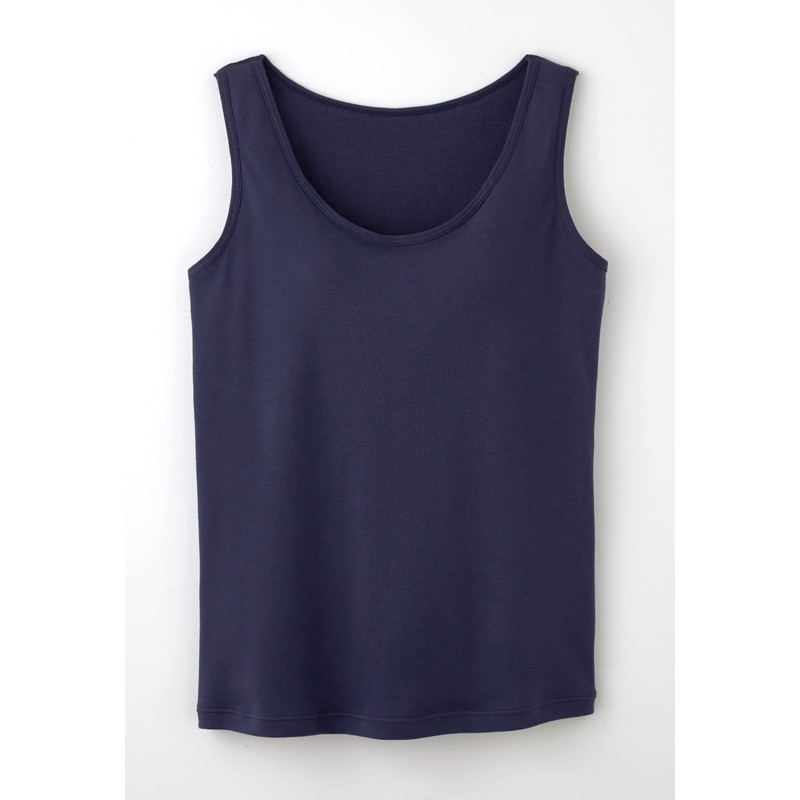 Cervin 100% Cotton Smooth Knit Bra Tank Top Navy LL