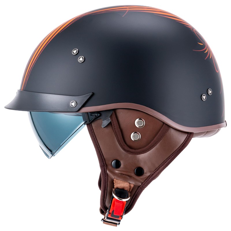 VCOROS Half Helmet Motorcycle DOT Approved Open Face Helmet F07
