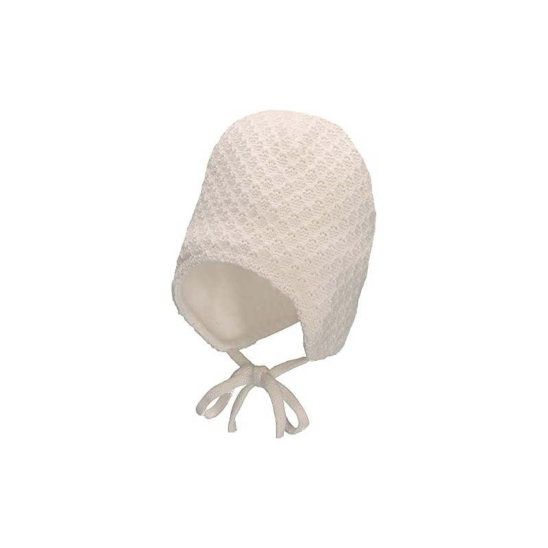 Sterntaler Girls GOTS Knitted Hat Tie Straps Hat, ecru