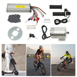 48V 2000W Electric Brushless DC Motor Complete Kit 3-Speed Control with T8f Chainwheel and Throttle Grip Kit for Electric Scooter, E Bike, Motorcycle DIY Conversion