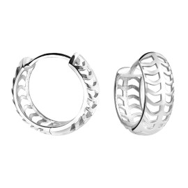 SOFIA MILANI - Women's Earrings 925 Silver - Hoop Earrings Small as Waves - 20695, Sterling Silver, No Gemstone