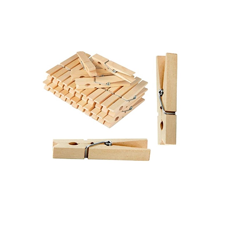 24 x Wooden Clothes Pegs Durable Eco-Friendly Clothes Pegs for