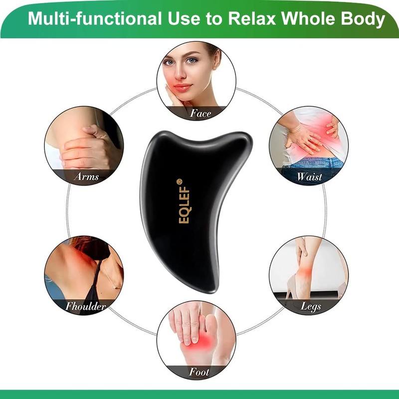 EQLEF Gua Sha Massage Tools, 2 Pieces Horn Gua Sha