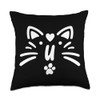 monogram initials letter u cat heart shape kitten lovers art