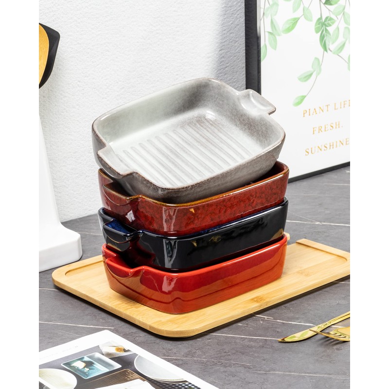 Small Baking Dishes for Oven, Individual Casserole Dishes, Ceramic Bakeware
