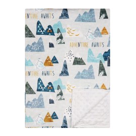 Minky Baby Bed Blanket Newborn Mink Blanket Double Layer with Dotted Backing (Mountain)