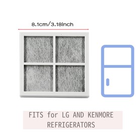 LT120F 4 Pack Air Filter Replacement for LG/Kenmore Fridge - Compatible for LG LT120F, LFX329345ST, ADQ73214402, ADQ73214403, ADQ73214404, ADQ73334008