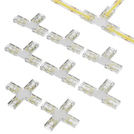 PAUTIX PAUTIX COB LED Streifen Steckverbinder Set fr 8mm Breite COB Streifen 2Pin, 6Stck T-Form und 2 Stck Kreuz Verbinder(NICHT anwendbar fr 10MM LED Streifenleuchten)