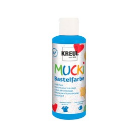 KREUL Mucki 24111 Craft Paint for Children, 80 ml in Blue, Children's Paint, Water-based, Paraben-Free, Gluten-Free, Lactose-free and Vegan, Washable, Can be Painted with Brush and Sponge