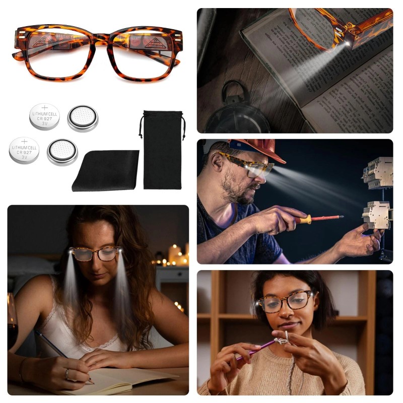 Reading Glasses with Light Bright LED Readers with Lights Magnifier
