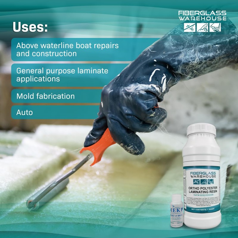 Fiberglass Warehouse Polyester Laminating Resin - Quart Kit- Marine Grade
