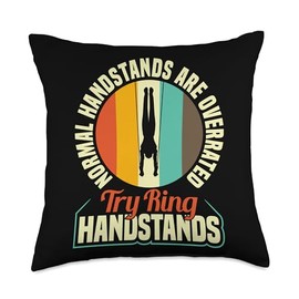 Handstand Ring Gymnastics Throw Pillow