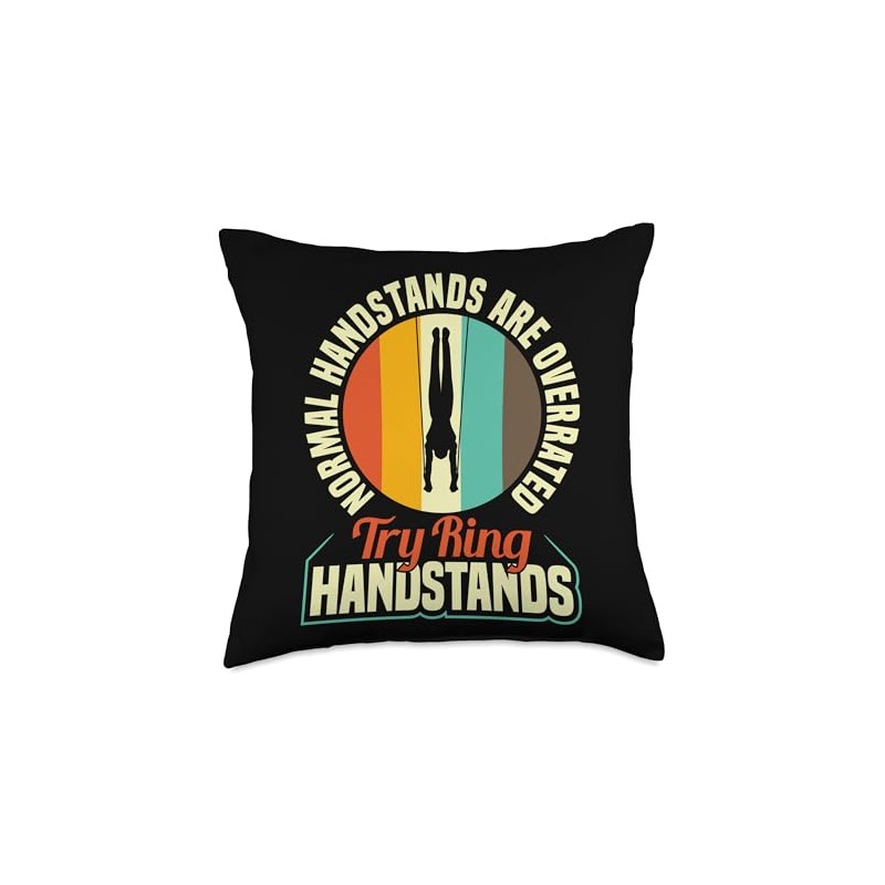 Handstand Ring Gymnastics Throw Pillow