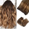 Weft Hair Extensions Human Hair,Ombre Sew in Weft Extensions Chestnut
