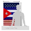 USA Decoration Stand with Cuba House Flag Eagle Set Support