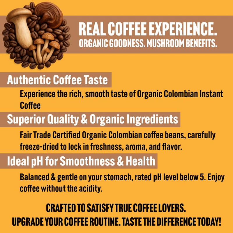 Organic Perfect 10 Mushroom Coffee (70 grams, 10 Organic Mushroom