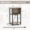 Giantex Nightstand with Charging Station, 3-Tier End Table with USB