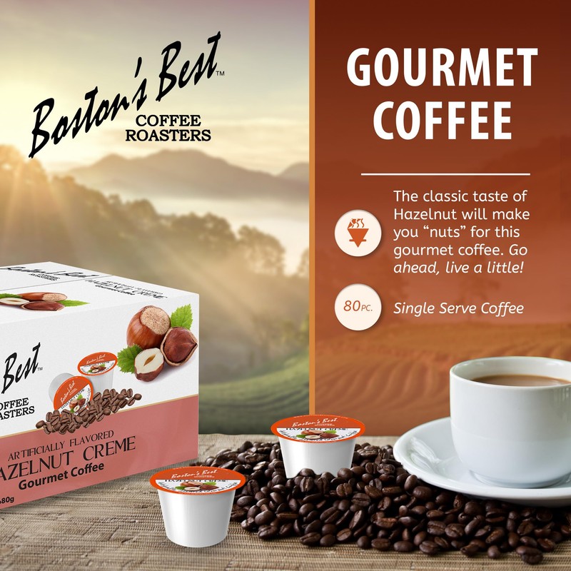 Boston’s Best - Hazelnut Creme Flavored Delicious Gourmet Coffee Compatible