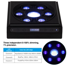 SMATFARM Aquarium Light-60 Watts Reef Light High Penetration Wide Coverage Sunrise Sunset Moonlight Saltwater Lights for Coral with Master Slave Group Control & Timer & Screen (Small, Watts, 60)