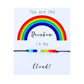 You Are The Rainbow in My Cloud Card, Rainbow Beads Wish Bracelet (Black) Miss Fit Boutique