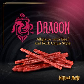 Mythical Meats Original Flavor (Dragon) 12-Pack Snack Sticks – Alligator with Beef and Pork Cajun Style – Dried & Dehydrated Meats Seasoned to Perfection – High Protein Snacks