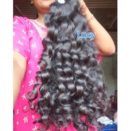 Hot Sell Raw Curly 100% Human Hair Burmese Curly Hair Bundles Unprocessed Raw Hair Bundles Raw Indian Human Hair Bundlesstyle: Loose Wave, color: natural color, Stretched Length: 16 Inches