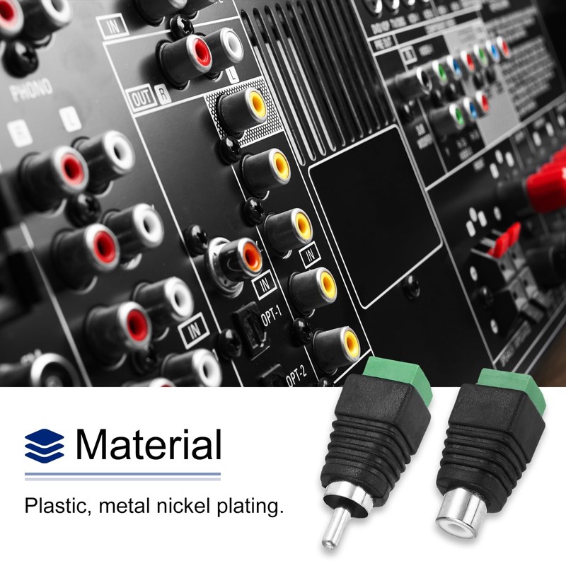 sourcing map 20Pcs RCA Cable Solderless Adapter, Audio/Video Speaker Wire