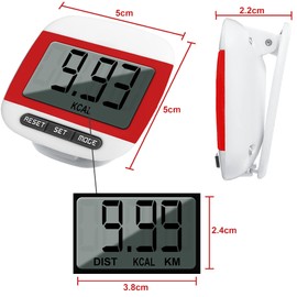 Pedometer Step Counter, Portable Walking Pedometer, Sport Pedometer- Distance, Step, Calories and Fitness Tracker for Men, Women, and Kids (Red)