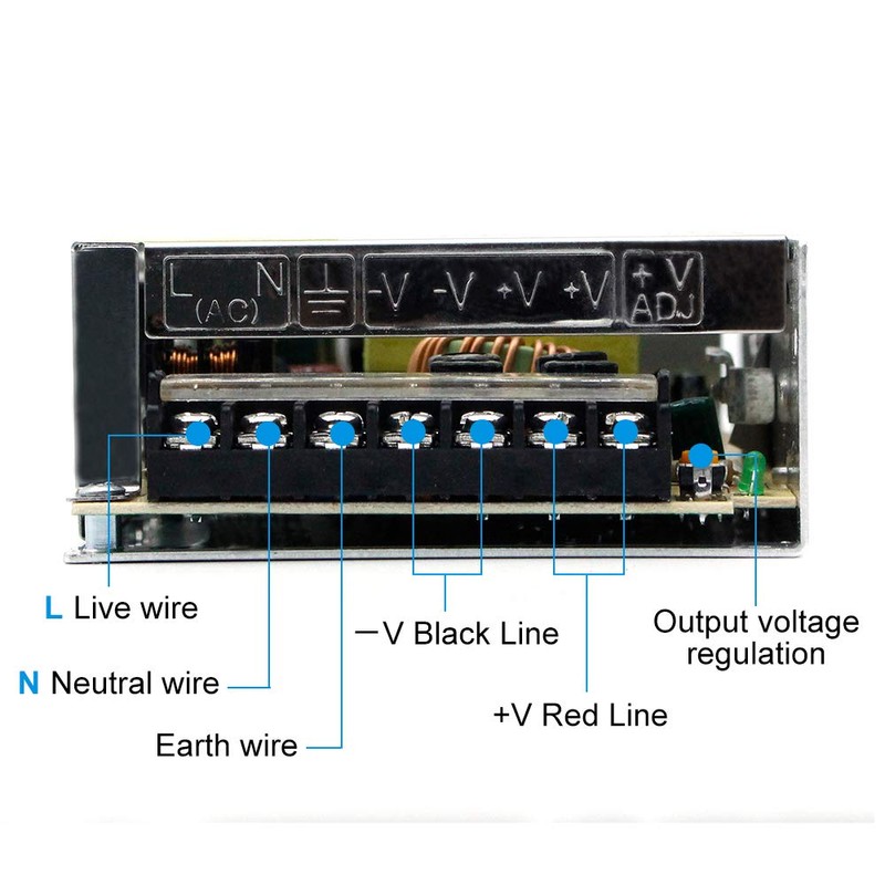 inShareplus 12V 12.5A 150W, DC Universal Regulated Switching Power Supply,