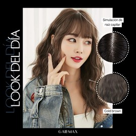 GAIBMAX - Pelucas para mujer cabello aspecto natural, peluca de mujer longitud media, pelucas sintéticas de fibra de alta calidad (NJMWavyBrown)