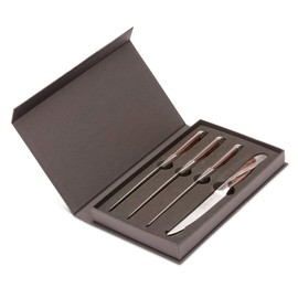 Hammer Stahl Steak Knives Set Of 4 | High Carbon German Steel Kitchen Knife Set | Stainless Steel Knife Set With Ergonomic Quad-Tang Pakkawood Handle |5-Inch Professional Balanced Non-Serrated Cutlery
