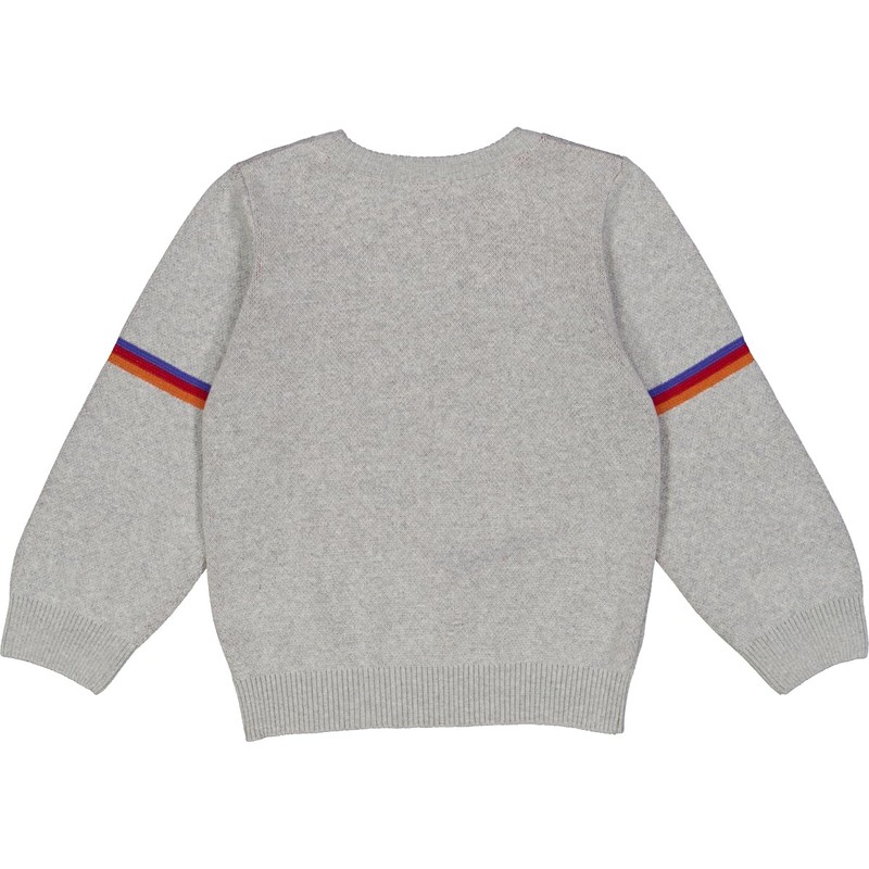 Fred's World by Green Cotton Knit Jacquard Sweater, grey melange