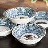 Kutani Ware Small Bowl, Stylish Tableware, Set of 5, Sleeping