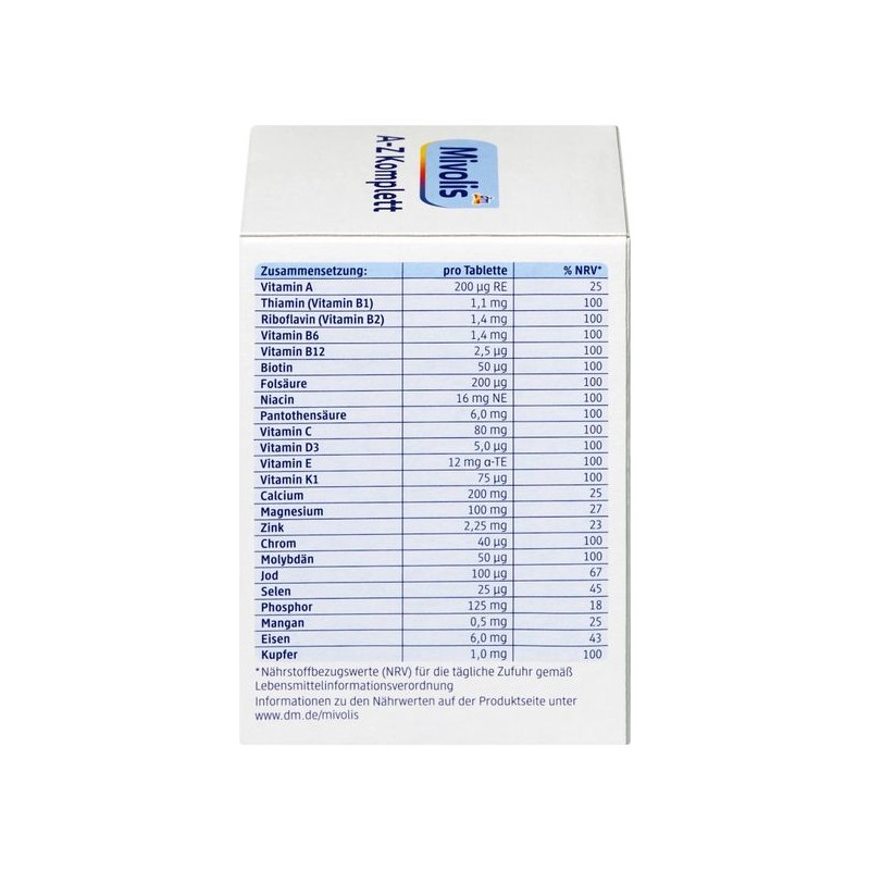 디엠 미볼리스 비타민 AZ 디포 정제 100개 138g DM Mivolis