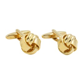 AUSCUFFLINKS Oro Gemelos de Nudo | Gemelos de Oro Boda | Regalo Hombres | 5 yr garantía