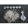 Unbranded 100- SILVER STRIP CONNECTOR PINS 1" (25 mm) CHANDELIER