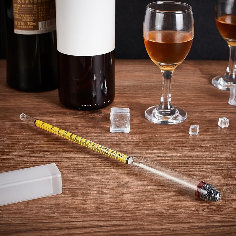 OLYCRAFT 4pcs Glass Hydrometer Alcohol 0-200 Proof and 0-100 Tralle