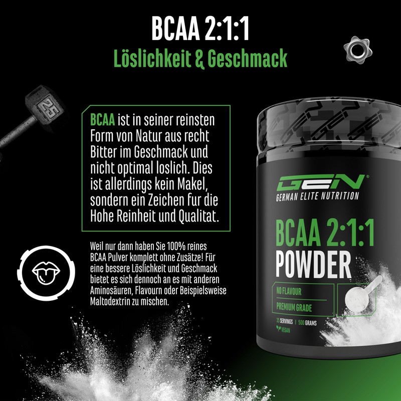 BCAA 2:1:1 Powder - 500 g - Flavour: Unlflavoured (Neutral)