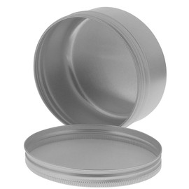 Screw Can 180 ml, Aluminium Jar, with Screw Lid, Empty, Kosmetex Aluminium Jar, Cosmetic Jar, Cream Jar, 6 x 180 ml