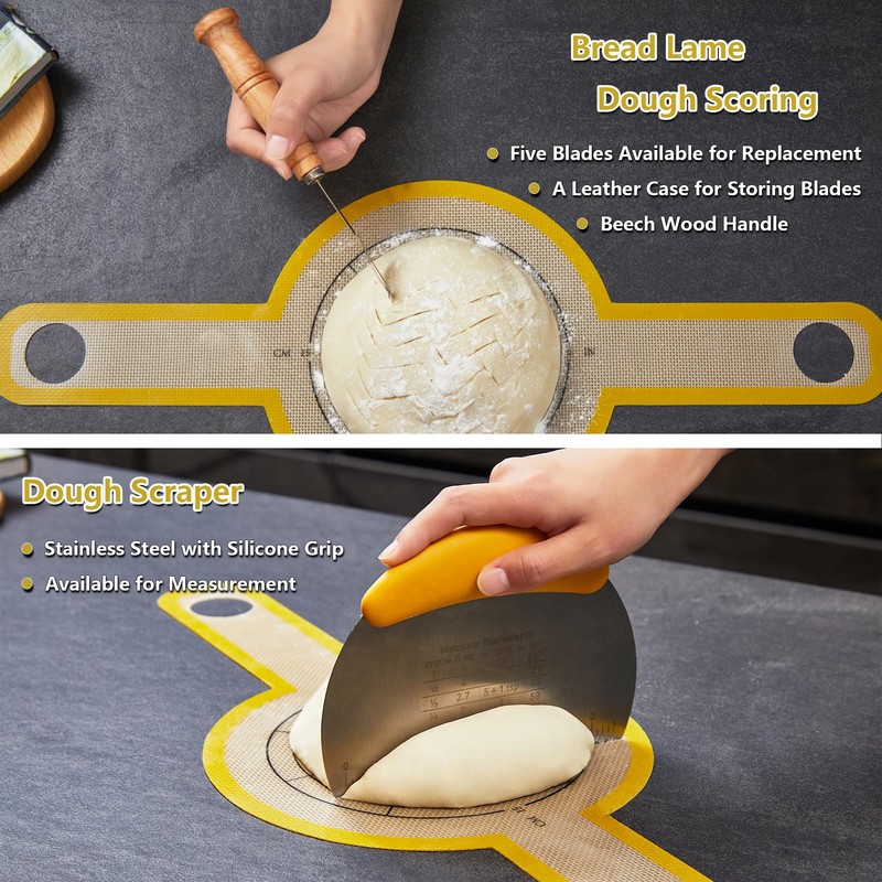 Sourdough Bread Baking Set - 10 Inch Oval & 9