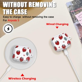 Cute Strawberry Case for Airpods 3rd Generation Cover with Lovely Keychain, Cute Unique Design Women Girls Protective Shockproof Soft TPU Premium Cover for Airpods 3 Gen